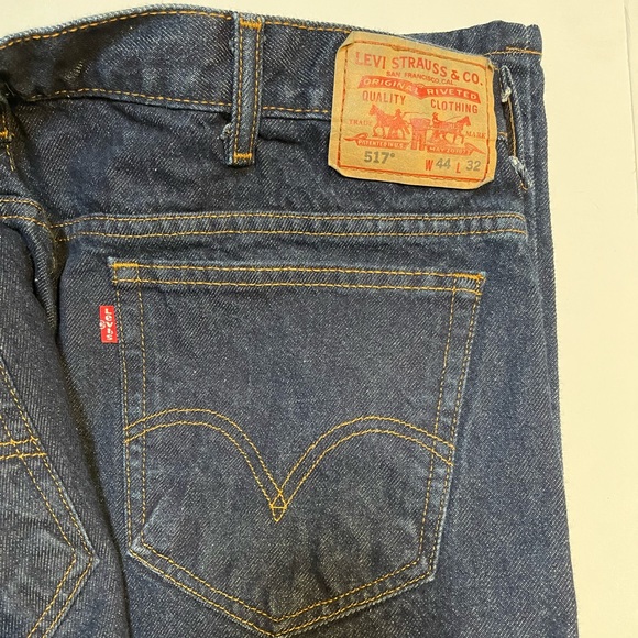 Levi’s Levi Strauss Dark Wash 517 517’s 44 x 32 Boot Cut Premium Denim Jeans - Picture 4 of 10